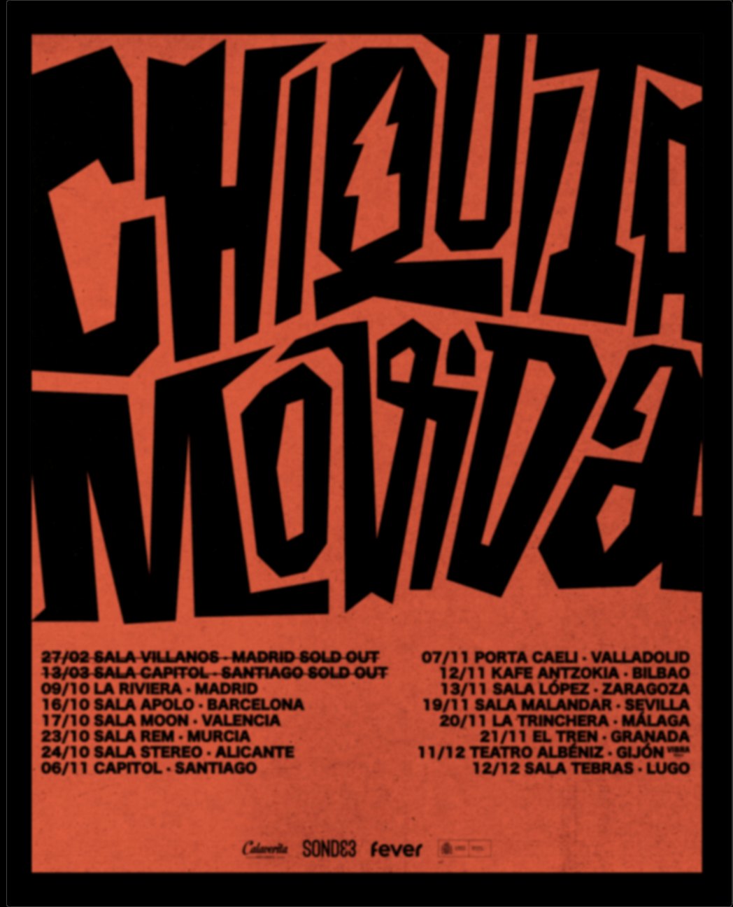Cartel de la gira Chiquita Movida — todas las fechas